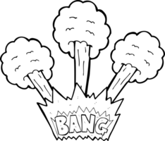 svart och vit tecknad serie explosion png