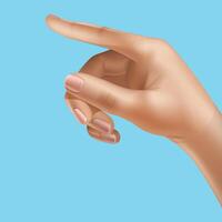 Woman hand pointing isolated on white vector