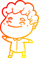 desenho de linha gradiente quente desenho animado homem amigável png