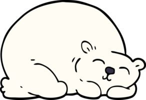 dessin animé doodle heureux ours polaire endormi png