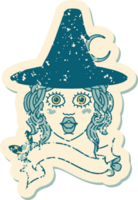 human witch character face illustration png