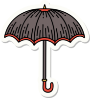 tattoo style sticker of an umbrella png