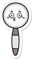 sticker of a cute cartoon magnifying glass png