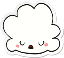 sticker of a cute cartoon cloud png