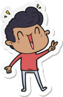 sticker of a cartoon excited man png