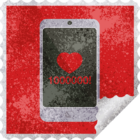 mobiel telefoon tonen 1000000 houdt grafisch PNG illustratie plein sticker postzegel