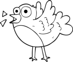 pájaro de dibujos animados en blanco y negro png