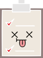 flat color retro cartoon check list png