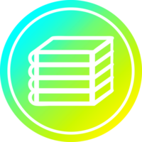 pile de livres circulaire dans le spectre de gradient froid png