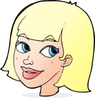 cartoon happy female face png