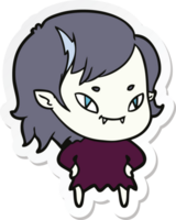 adesivo di una ragazza vampira amichevole dei cartoni animati png