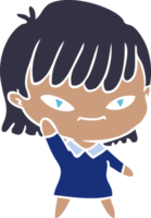 flat color style cartoon woman png