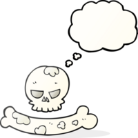 thought bubble cartoon skull and bone symbol png