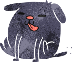 retro tecknad kawaii av en söt hund png