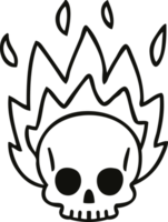 quirky line drawing cartoon skull png