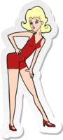 sticker of a cartoon model woman posing png