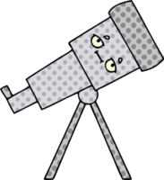 telescópio de desenho animado estilo quadrinhos png