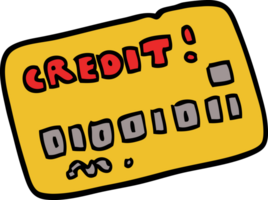 carta di credito di doodle del fumetto png