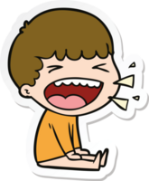 sticker of a cartoon laughing man png