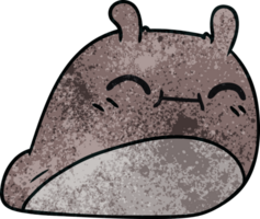 textured cartoon of a happy kawaii slug png