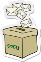 sticker of a cartoon ballot box png