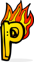 cartoon flaming letter png