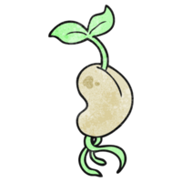 textured cartoon sprouting seed png