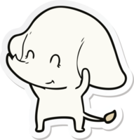 pegatina de un lindo elefante de dibujos animados png