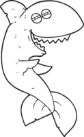 black and white cartoon laughing shark png