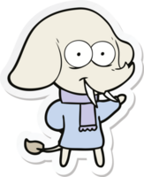 sticker of a happy cartoon elephant png