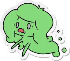 sticker cartoon van kawaii enge geest png