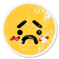 unhappy face circular sticker png