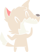 laughing fox flat color style cartoon png