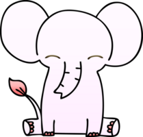 skurriler Farbverlauf schattierter Cartoon-Elefant png