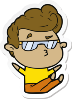 sticker of a cartoon cool guy png