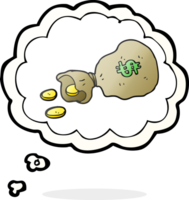 thought bubble cartoon bag of money png