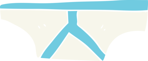 flat color illustration of a cartoon underpants png