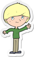 sticker of a cartoon happy boy png