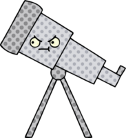 telescópio de desenho animado estilo quadrinhos png