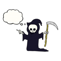 thought bubble cartoon death with scythe png