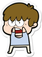 sticker of a worried cartoon boy png