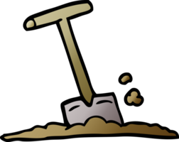 cartoon doodle shovel in dirt png