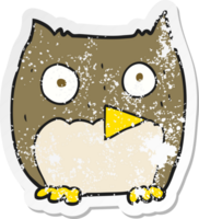 retro distressed sticker of a cartoon owl png