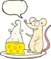 quadrinho livro discurso bolha desenho animado rato com queijo png