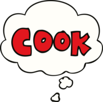 cartoon word cook and thought bubble png