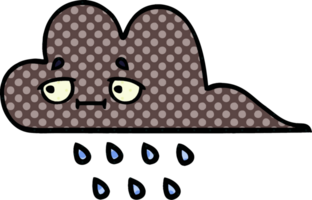 serietidning stil tecknad storm regn moln png