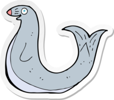 sticker of a cartoon happy seal png