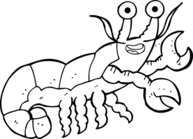 black and white cartoon lobster png