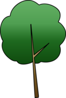 arbre de dessin animé ombré dégradé excentrique png