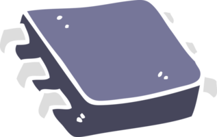 flat color illustration of a cartoon computer chip png